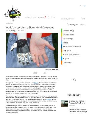 The World's Most Lifelike Bionic Hand Developed