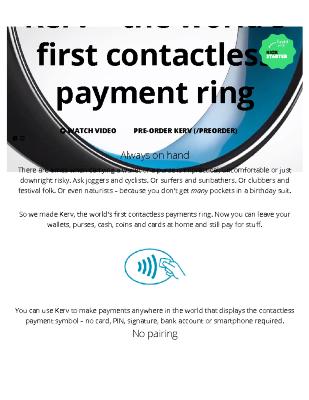 Kerv - The World's First Contactless Payment Ring