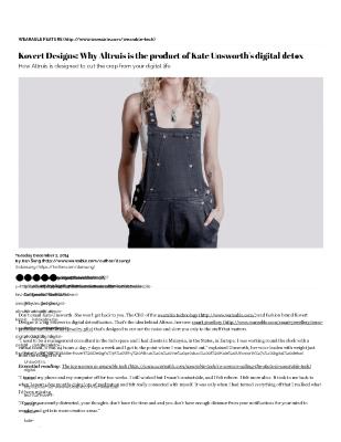 Kovert Designs: Why Altruis is the product of Kate Unsworth's digital detox