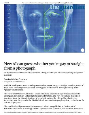 New AI can guess whether you're gay or straight from a photograph