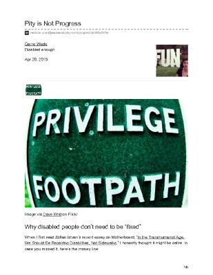 Pity is Not Progress: Why disabled people don’t need to be “fixed”