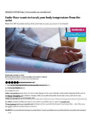 Embr Wave wants to tweak your body temperature from the wrist