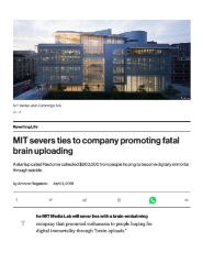 MIT severs ties to company promoting fatal brain uploading