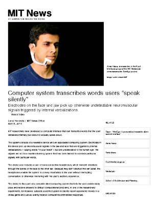 Computer system transcribes words users “speak silently” _ MIT News