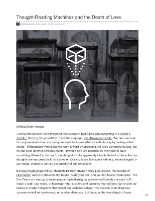 THOUGHT-READING MACHINES AND THE DEATH OF LOVE