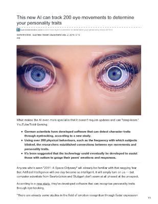 This new AI can track 200 eye movements to determine your personality traits