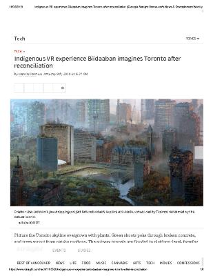Indigenous VR experience Biidaaban imagines Toronto after reconciliation
