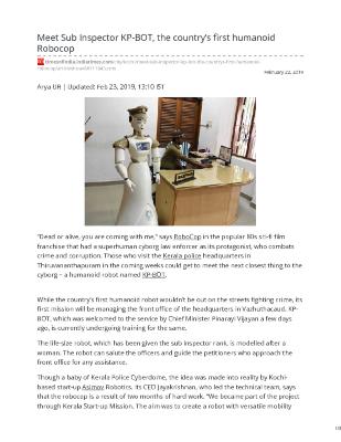 Meet Sub Inspector KP-BOT, the country’s first humanoid Robocop