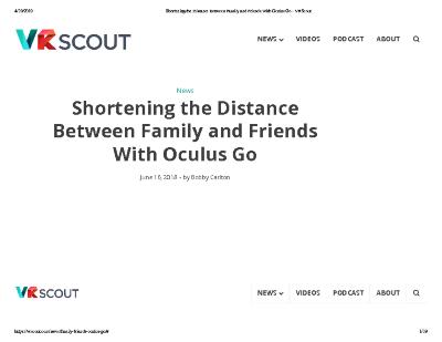 Shortening the Distance Between Family and Friends With Oculus Go