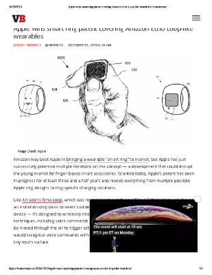 Apple wins smart ring patent covering Amazon Echo Loop-like wearables