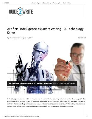 Artificial Intelligence as Smart Writing – A Technology Drive
