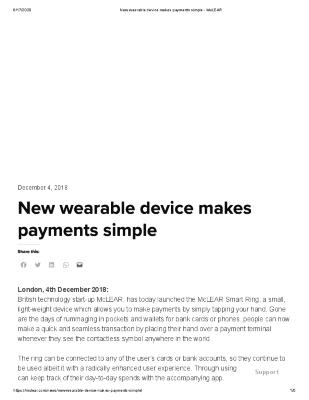 New wearable device makes payments simple
