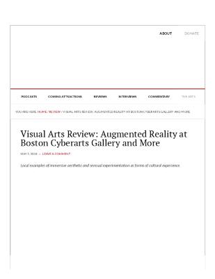  Augmented Reality at Boston Cyberarts Gallery and More