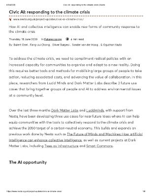 Civic AI: responding to the climate crisis