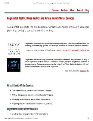 Augmental: Augmented Reality, Mixed Reality, and Virtual Reality Writer Services
