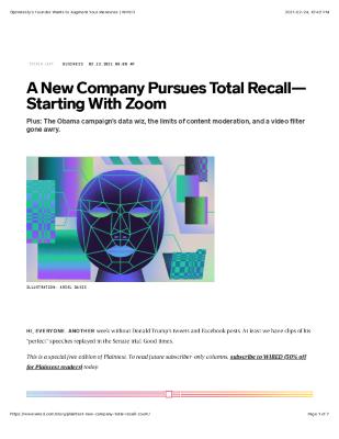 A New Company Pursues Total Recall—Starting With Zoom
