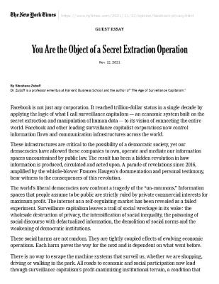 You Are the Object of a Secret Extraction Operation