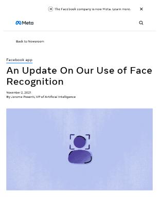 An Update On Our Use of Face Recognition
