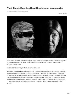 Their Bionic Eyes are now Obsolete and Unsupported