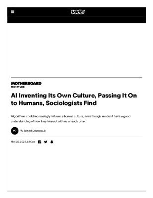 AI Inventing Its Own Culture, Passing It On to Humans, Sociologists Find