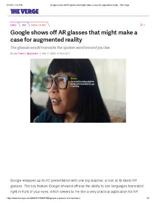 Google shows off AR glasses that might make a case for augmented reality