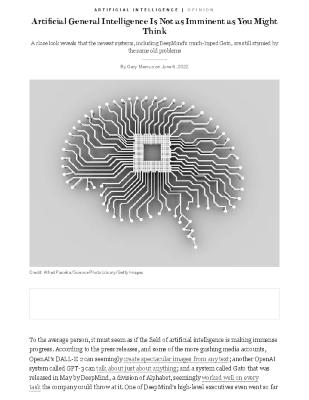 Artificial General Intelligence Is Not as Imminent as You Might Think