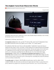 This Brain Implant Turns Brain Waves into Words