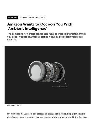 Amazon Wants to Cocoon You With ‘Ambient Intelligence’