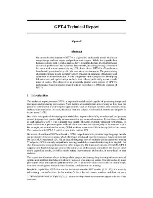 GPT-4 Technical Report