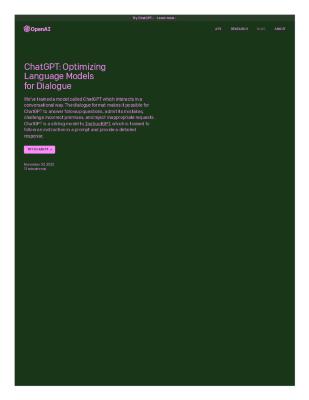 ChatGPT: Optimizing Language Models for Dialogue