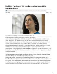 Prof Nita Farahany: ‘We need a new human right to cognitive liberty’