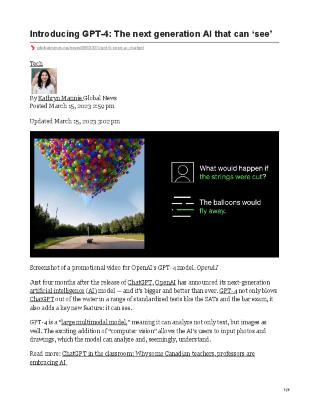 Introducing GPT-4: The next generation AI that can ‘see’
